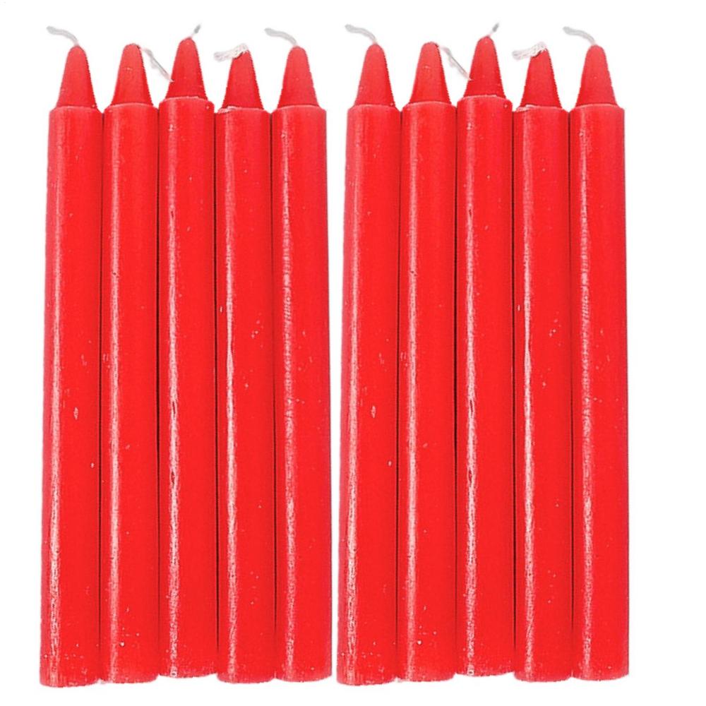 

Tapered Candles 10X Wax Candles Long Burning Red/White Household Short Taper Candles Survival Supplies For Wedding Blessing