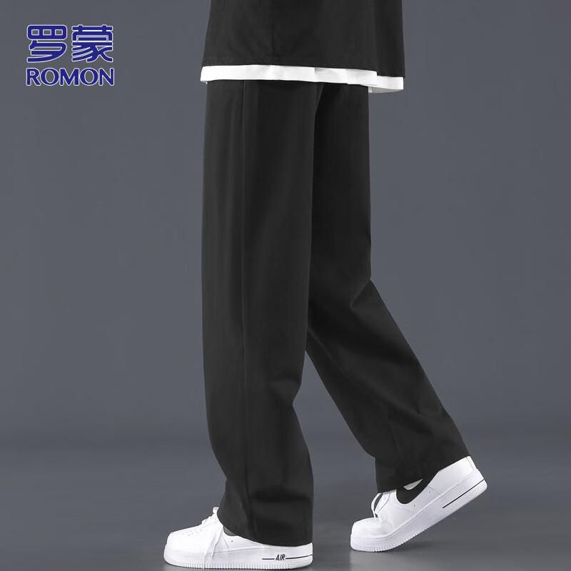 Romon Men's Straight-Leg Cotton Casual Pants