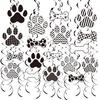 48 Pcs Dog Themed Party Hanging Swirls Decoration Dog Paw Bones Ceiling Streamer for Pets Birthday Baby Shower Party Supplies