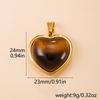 Exaggerated Geometric Tiger Eye Stone Pendant Necklace In Stainless Steel