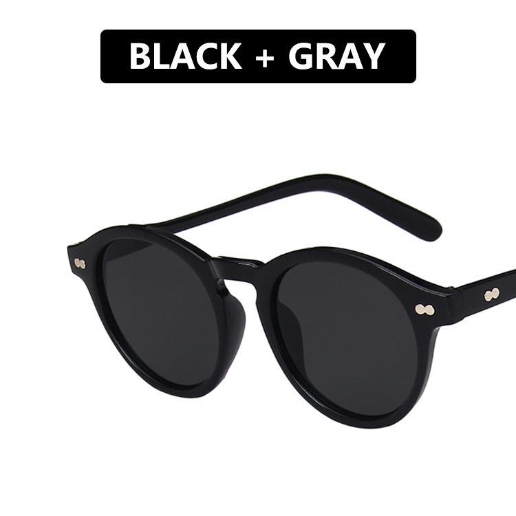 Trendy Women's Retro Round Frame Anti-UV Sunglasses