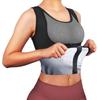 Women Sweat Vest Workout Top Fitness Running Vest Zipper Sauna Shirt Silver Coated Sweatshirt Fat Burning Exercise Sport Apparel Plus Size Gym Vest