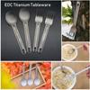 Camping Tool Portable Outdoor Picnic Accessories Long Handle Spoon Cutlery Fork Titanium Cookware