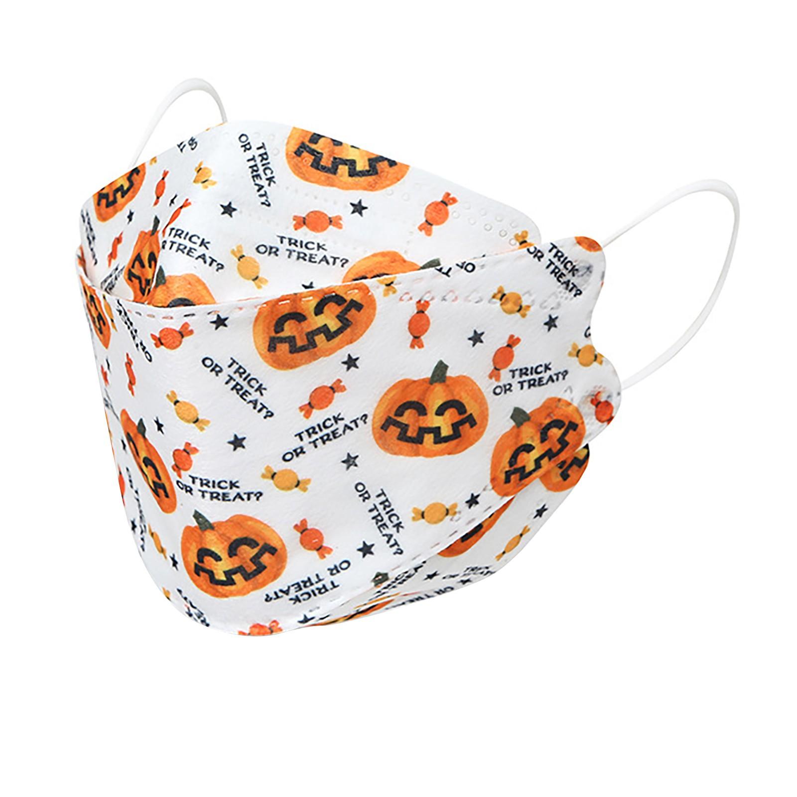 10PCS Kids Disposable Face Mask Halloween 3D Designs 4-Ply Facial