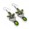 Natural Peridot Gemstone Handmade 925 Sterling Silver Jewelry Earring 2.48" L1w69