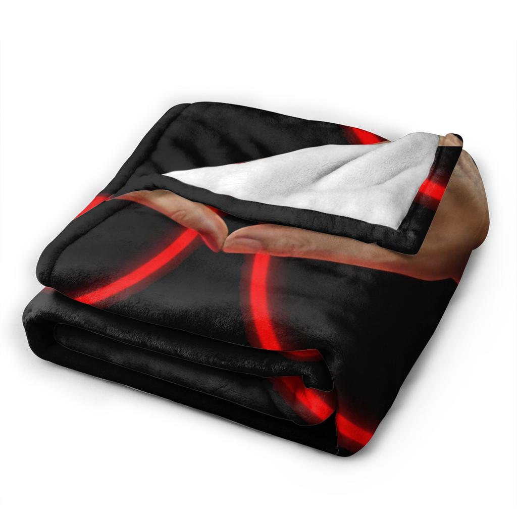 Soft Blanket Adult Travel Obsession Red Neon Horror Movie Throw Blanket Flannel Bedspread For Outdoor Fluffy Sofa Bed Cover
