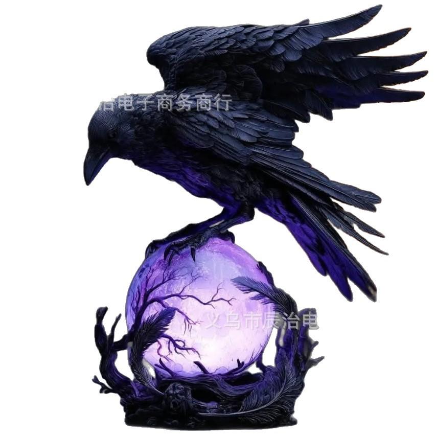 New Resin Statue Raven Night Light