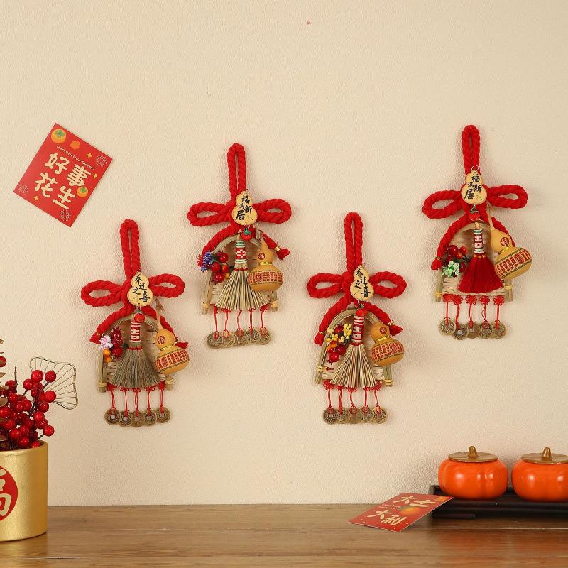 Spring Festival High-Grade Chinese Knot Fu Character Ornament for Living Room Door