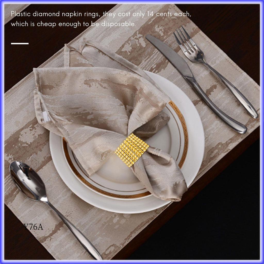 Good-Napkin Rings Set Of 100, Disposable Rhinestone Napkin Bands Self Adhesive For Christmas Decorations For Tables