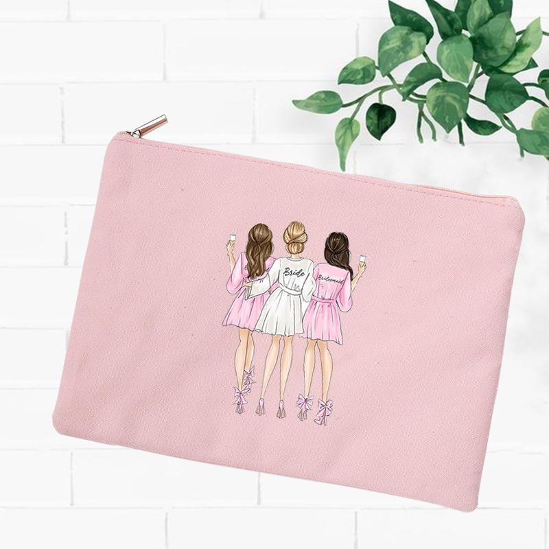 Best Friend Makeup Bag Women Cosmetic Bags Travel Toiletries Organizer Female Storage Make Up Case Purse Wedding Bridesmaid Gift