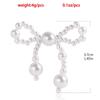 Fashionable Bow Shaped Ear Pendant Vintage Bowknot Earrings Simple Imitation Pearls Eardrop Jewelry for Women Girls