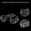 Bling Diamond Bow Car Mirror Cover Universal Stretch Crystal Auto Interior Rearview Mirror Case Decor Accessories For Women