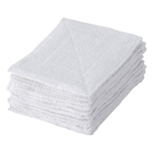 Oval Cloths, 10-Pack, 15x20cm, White, Mini-Size, Pile, 100% Cotton, A218653