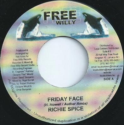 7-Zoll-Schallplatte RICHIE SPICE - Friday Face KEINE Free Willy 2006 Jamaika Reggae, Ska & Dub Gebraucht