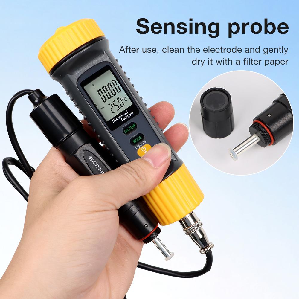 Bluetooth Dissolved Oxygen Meter 0-20mg/L DO Tester Oxygen Contents Detector Digital Water Quality Analyzer for Pool Aquarium