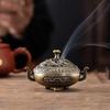Antique Incense Burner Hollow Incense Holder With Cover Chinese Ancient Mini Ornament Home Office Decoration