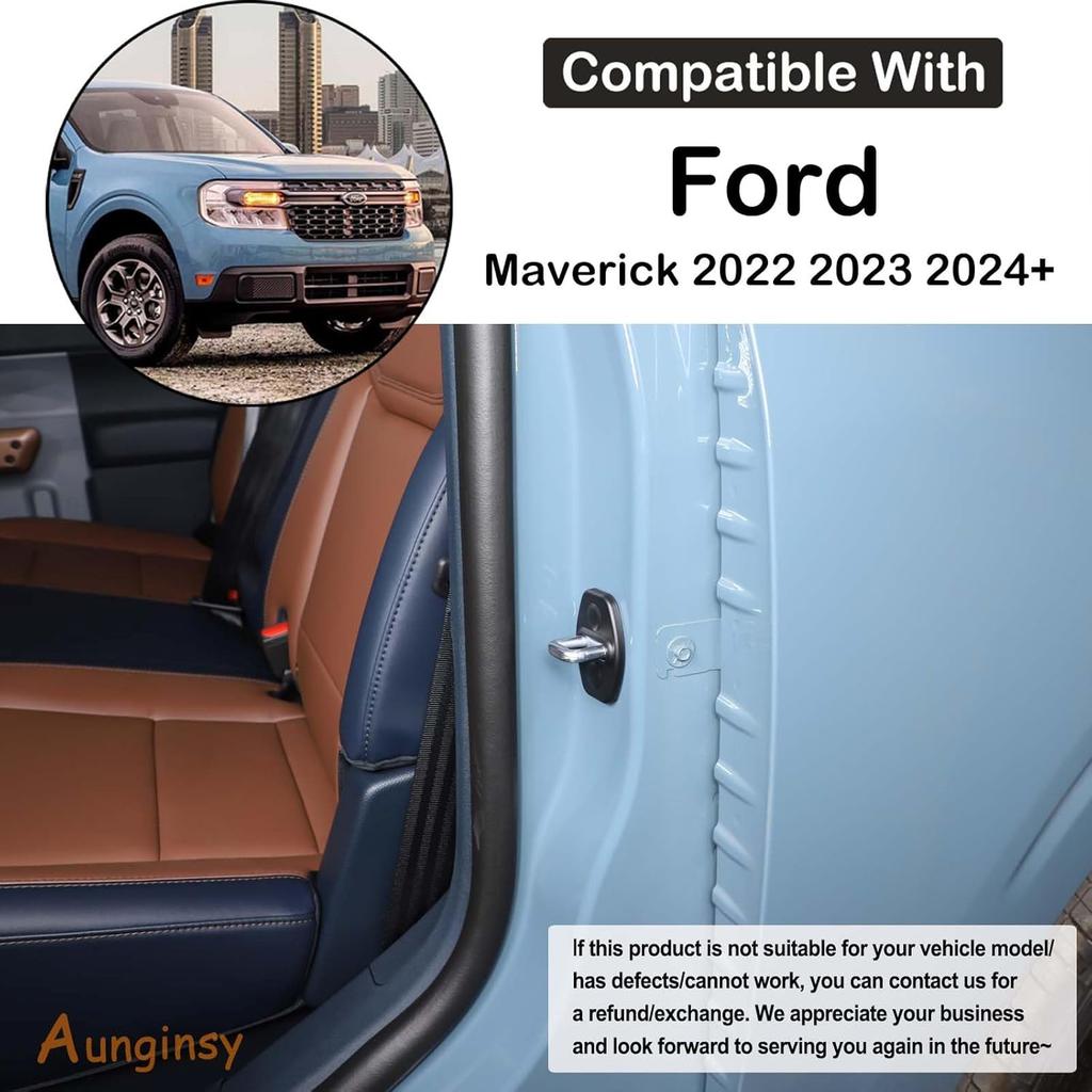 Aunginsy 4Pcs Car Door Lock Latches Cover Protector Compatible with Ford Maverick 2022-2025 2026 Pickup Truck, Inner Front Rear Side Door Lock Latch