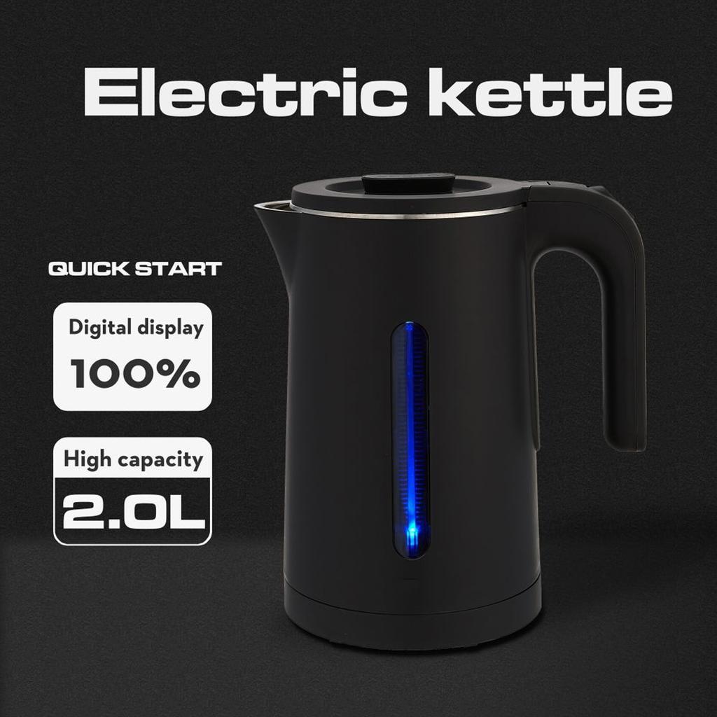 Bollitore Elettrico in Acciaio Inossidabile Doppio Strato 2000W 2L Spegnimento Automatico Senza BPA Bollitore per Acqua Calda per Casa 220V