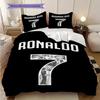Ronaldos Legacy Football Three-piece set (1 * duvet cover + 2 * pillowcase, without core) 2D Flat Duvet cover and pillowcase Soft and comfortable
