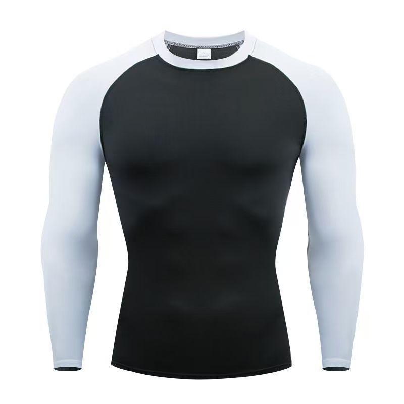 Men's Quick-Dry Long-Sleeve Tight-Fitting Sports Top - High Elasticity, Breathable Fitness Wear