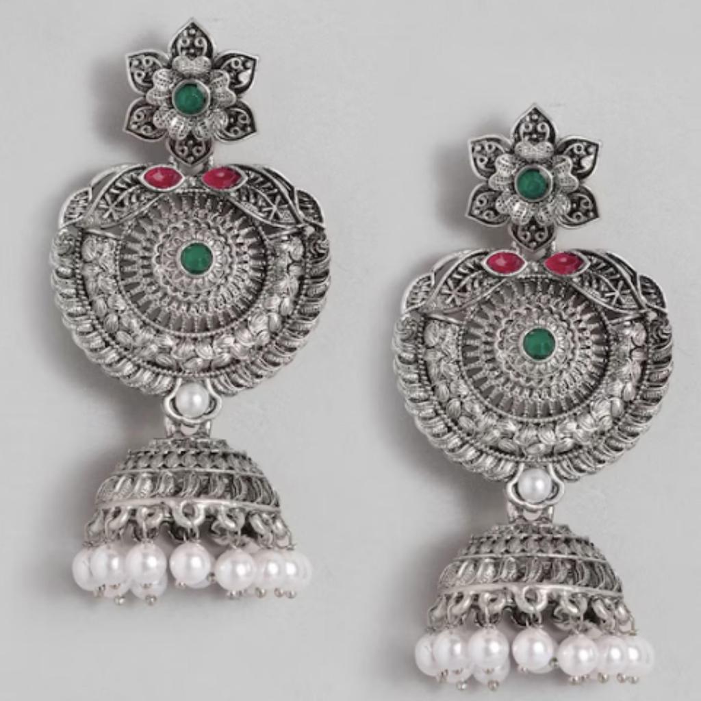 Cercei polonezi din argint oxidat, bijuterii cu perle de argint, cercei lucrati manual, cercei moda pentru femei