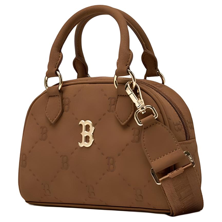 MLB Boston Red Sox 25FW Simple Versatile Polyester Cotton Shoulder Tote Bag Mini Kids Bags Brown 7ACRMDA5N-43BRS