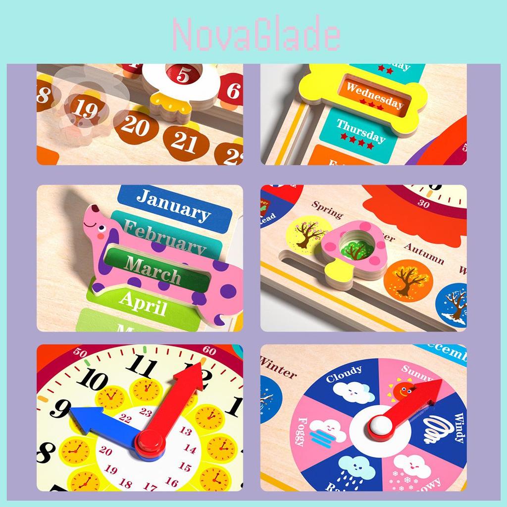 Wooden Calendar Clock Puzzle For Kids Educational Learning Toy For Preschool