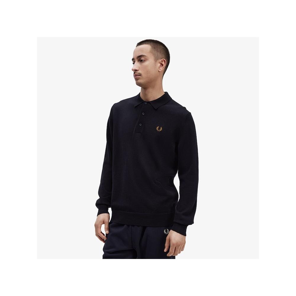 Fred Perry [genuine] Fred Perry [sharp] Long Sleeve Classic Knit Shirt  795  Afpm2434535 795 qzgAfpm2434535 795