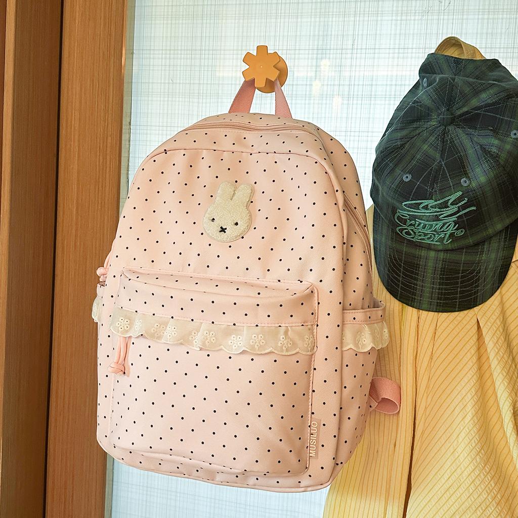 Zaino coreano ins stile college pois alto valore studente scuola media dolce pizzo morbido stile ragazza zaino da viaggio