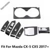 Gear Shift Panel / Window Lift Switch Panel / Water Cup Frame Decoration Cover Trim Accessories For Mazda CX-5 CX5 2017 - 2024