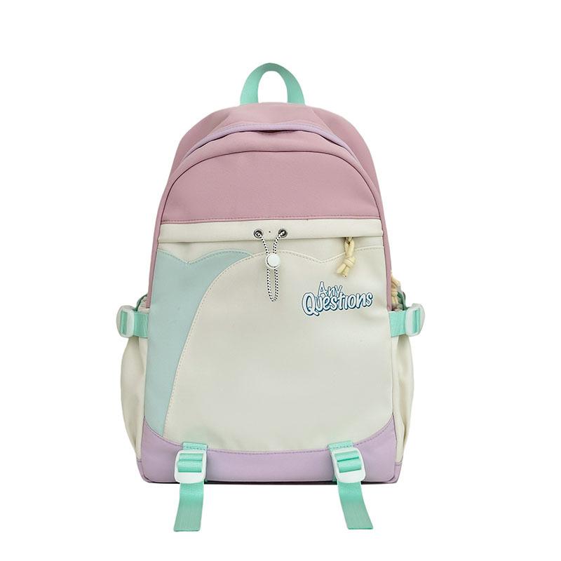 Color Block Student Schoolbag Women s Backpack Large Capacity Campus Backpack