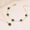 Ensemble de bracelets floraux et végétaux de luxe couleur or pour femme et fille, collier, fête de mariage, bijoux réglables, cadeau