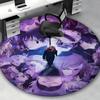 1pc Anime Cartoon Design Round Carpet  Office Chair Mat, NonSlip Rug for Home Decor