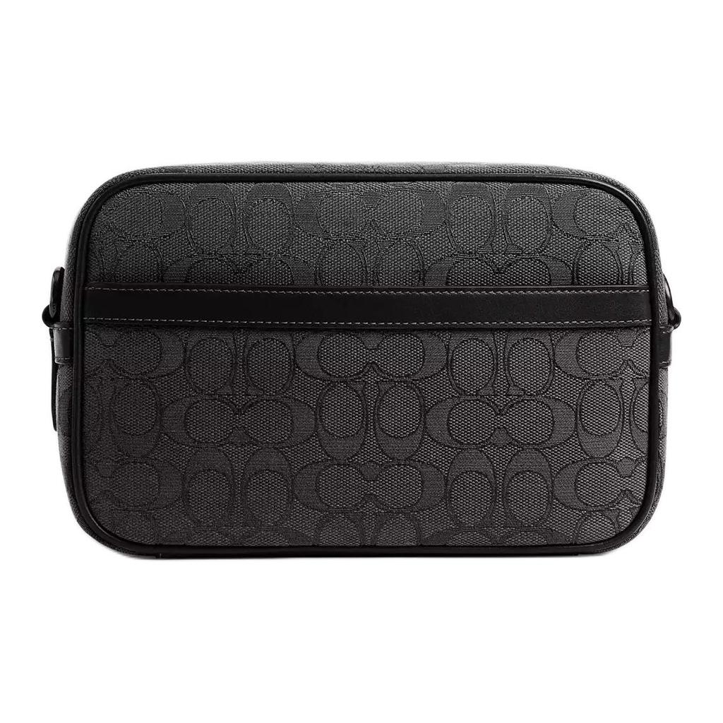 Coach Theo 22 Logo Print Leather Camera Bag Men Shoulder Bag Black CBF21-BLK