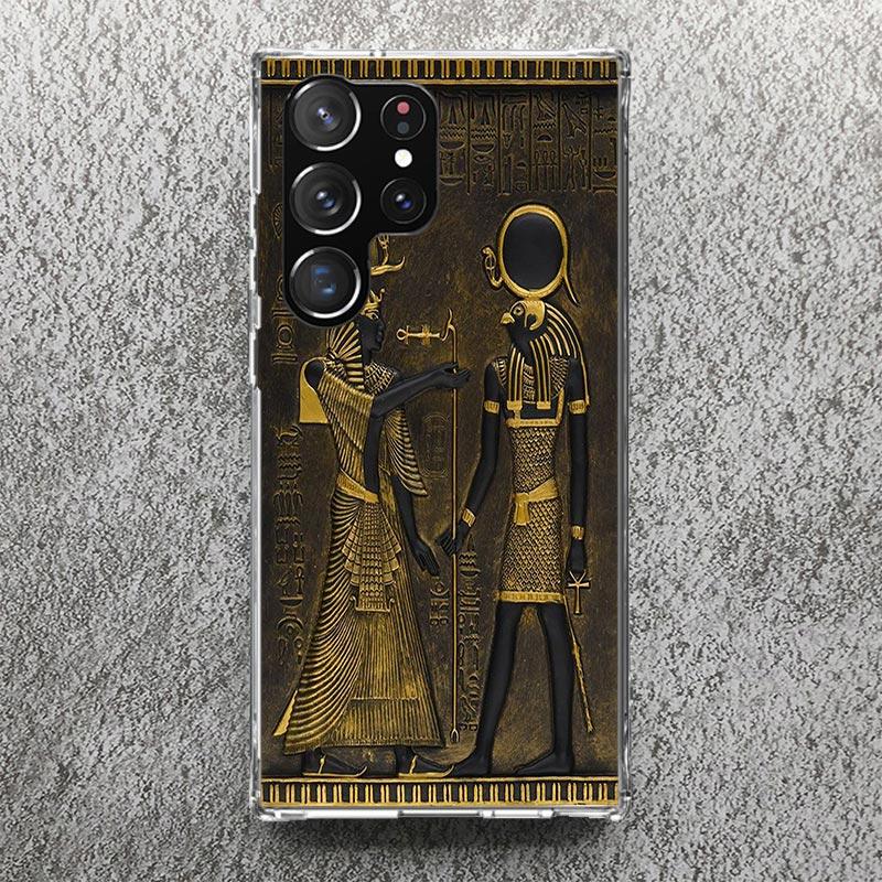 Egypt Nefertiti Anubis Ankh Pharaoh Phone Case For Samsung Galaxy S25 S24 S23 Ultra S22 Plus S21 S20 FE S10 + S25 Edge Soft Cove