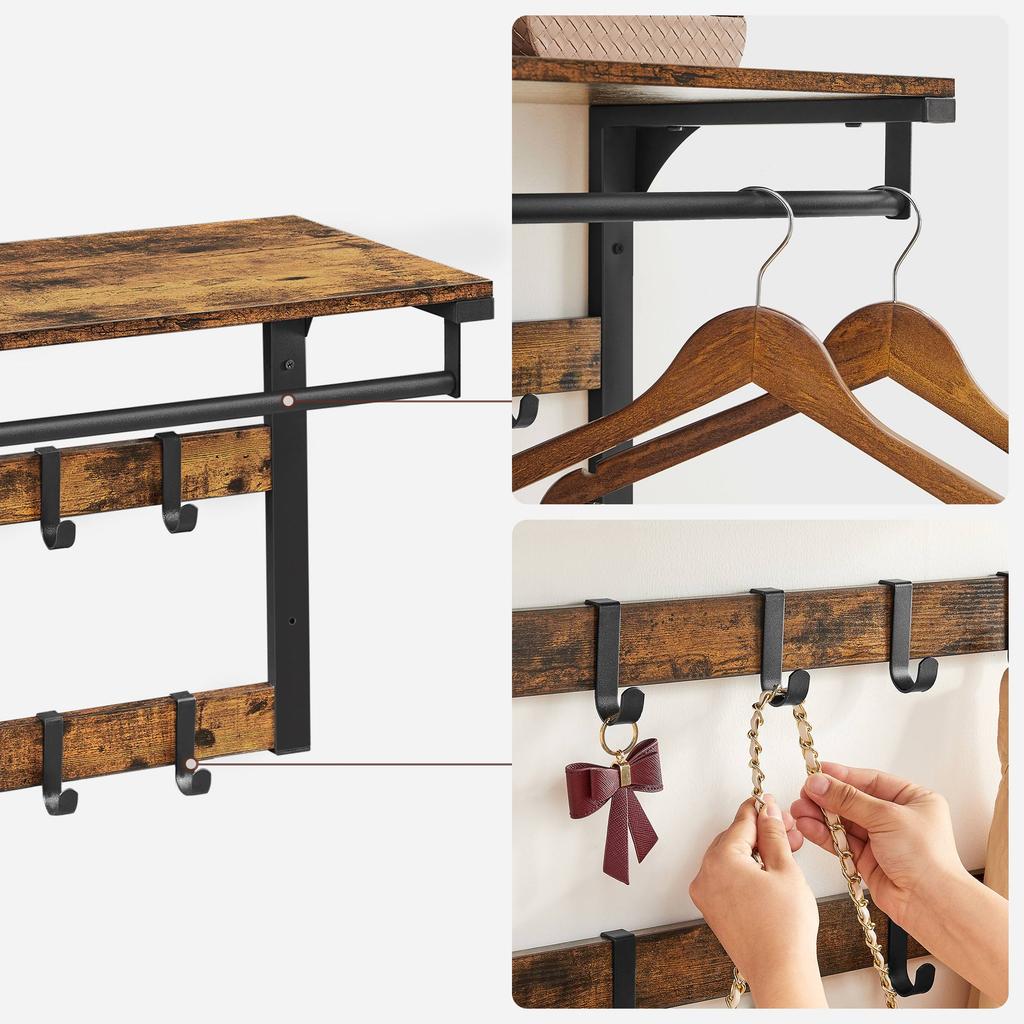 VASAGLE Coat Rack Wall-Mounted