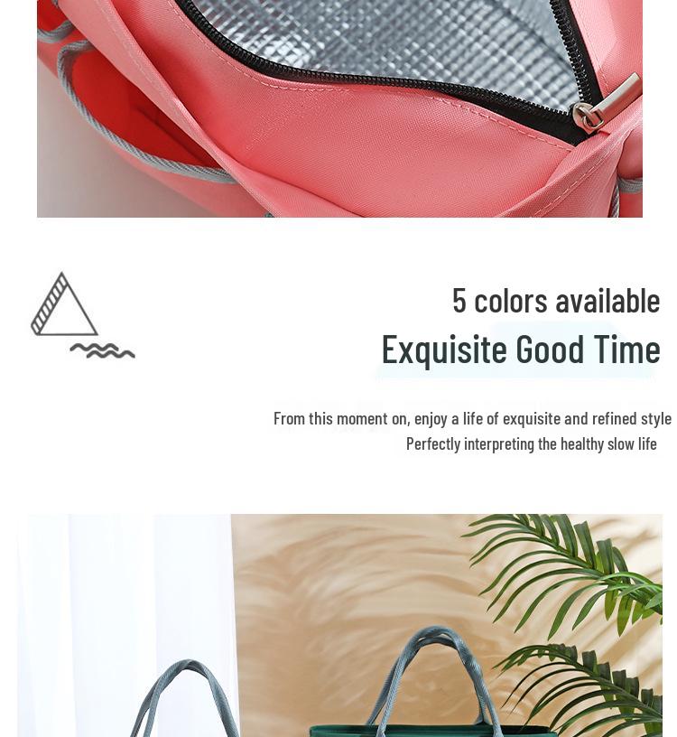 Koreanischer Stil Große Kapazität Isolierte Lunchtasche – Mehrere Taschen und Tragbar für die Arbeit oder den Außenbereich