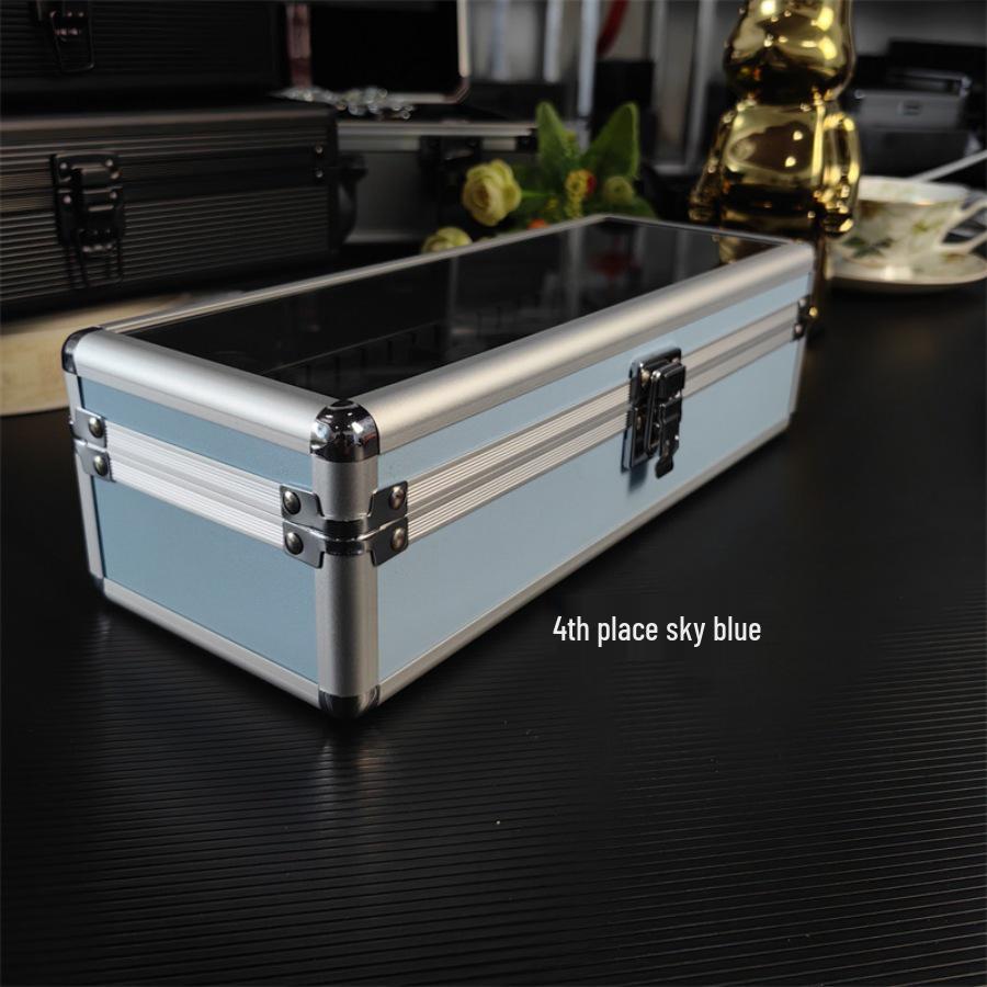 4-Slot Aluminum Watch Storage Box - Drop-proof & Lockable Gift Case