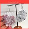 Sunflower Pendant Earrings With Alloy Geometric Design For Casual Womens Jewelry