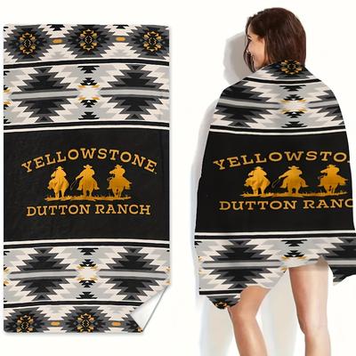 Bohemian Yellowstone Motiv Strandtuch, Super Saugfähig für Camping Schwimmen Strand Zubehör