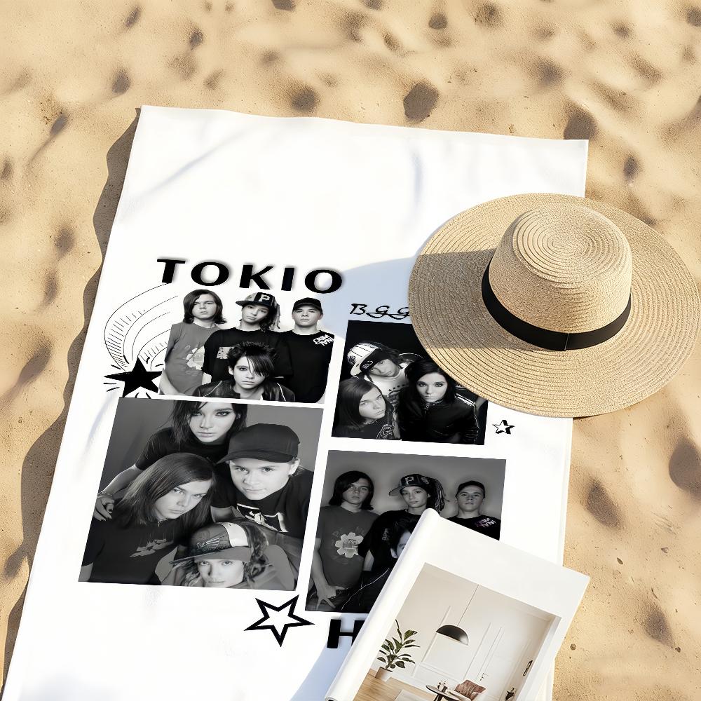 Telo da Musica Rock Band T-Tokio Hotel Logo Asciugatura Rapida Morbido Yoga Nuoto Fitness Alpinismo Grandi Teli da Spiaggia
