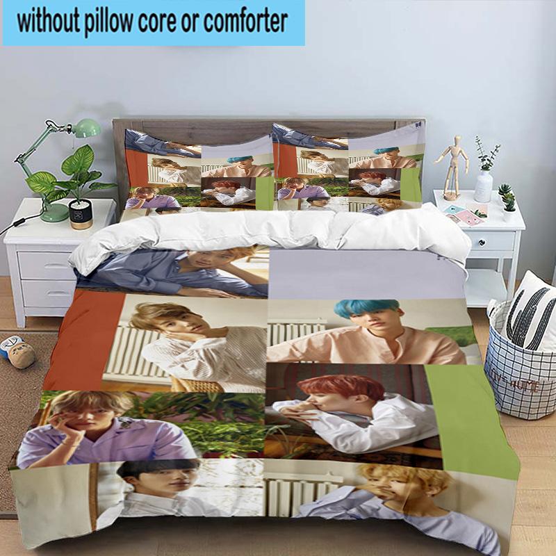3 Stück K-Pop Musikgruppe 3 Stück Bettwäsche, inklusive 3 Stück Bettbezug und 2 Stück Kissenbezüge. Perfekt für Weihnachten, ideal für Schlafzimmer, Wohnheimzimmer