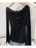 French Transparent Pleated Trumpet Sleeve Blouse - New Sweet & Spicy Women's Top