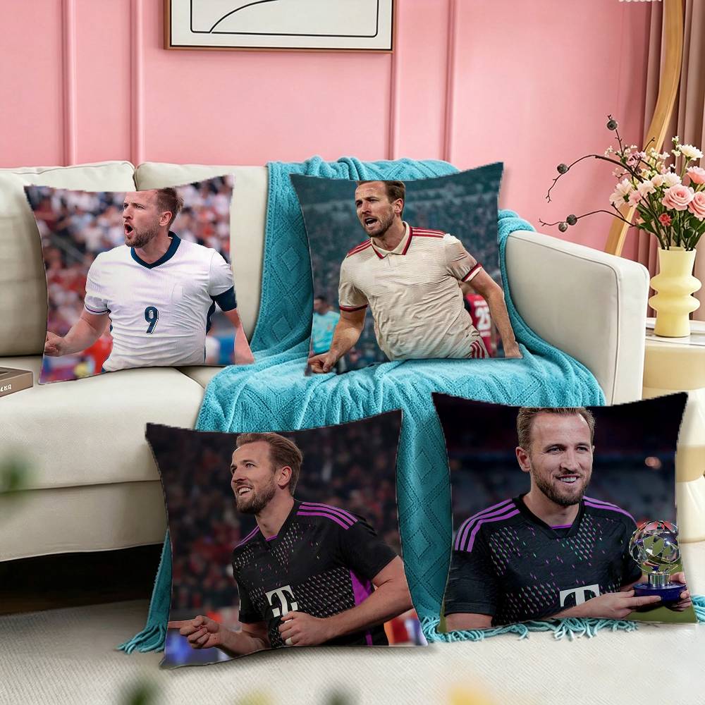 Football Star Harry Kane Pillow Case Square DoubleSided Sofa Cushion Cover Bedroom Bedside Pillow