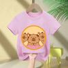 Summer New Trend Capybara Printing Cute Childrens ShortSleeved TShirt Cute Comfortable Versatile Boy and Girl TShirt