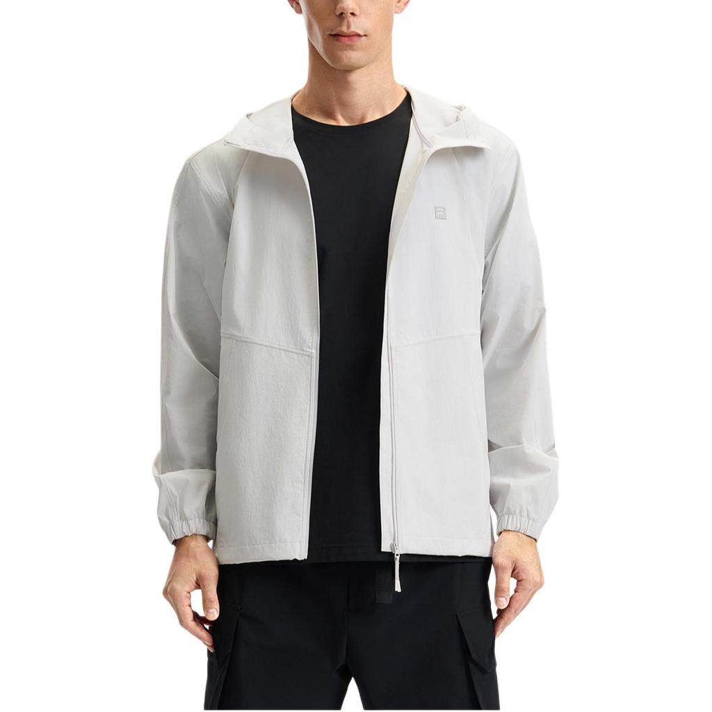 Fila Fitness Athletics Fashion Minimalist Lightweight Hooded Jacket Men Jackets Light-Blue Gray A51M521704F-GY