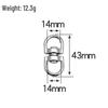 8-Shaped Rotatable Metal Buckle: Universal Nickel-Plated Hardware for Luggage and Backpack Straps