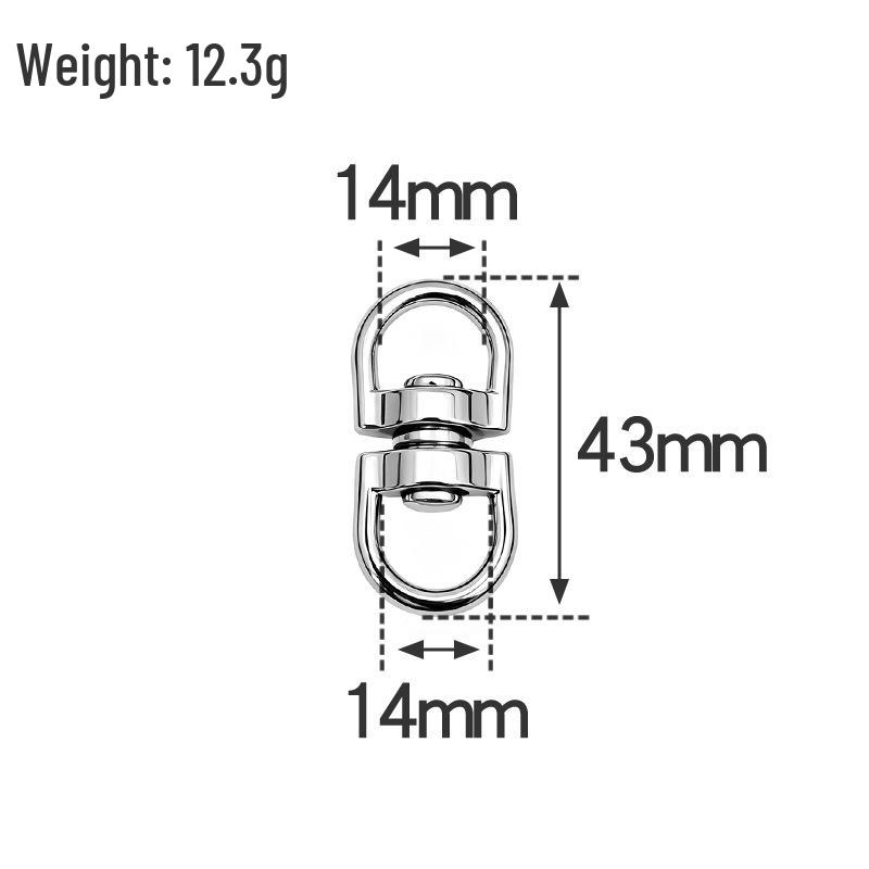 8-Shaped Rotatable Metal Buckle: Universal Nickel-Plated Hardware for Luggage and Backpack Straps