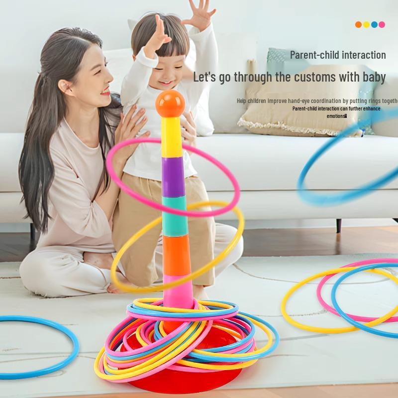 Children's Educational Ring Toss Game: Parent-Child Interactive Stacking and Throwing Competition Toy for Kindergarten