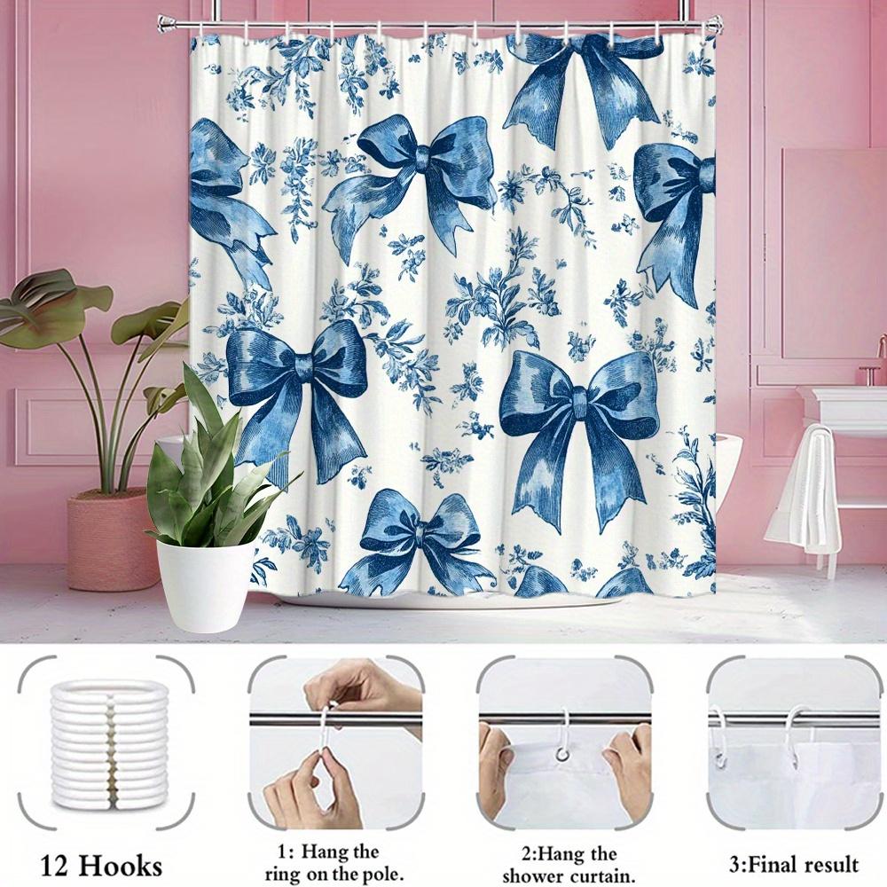 Waterproof Floral Pattern Shower Curtain Blue and White Vintage Design Bathroom Shower Curtain Liner Home Decor Accessories Cott